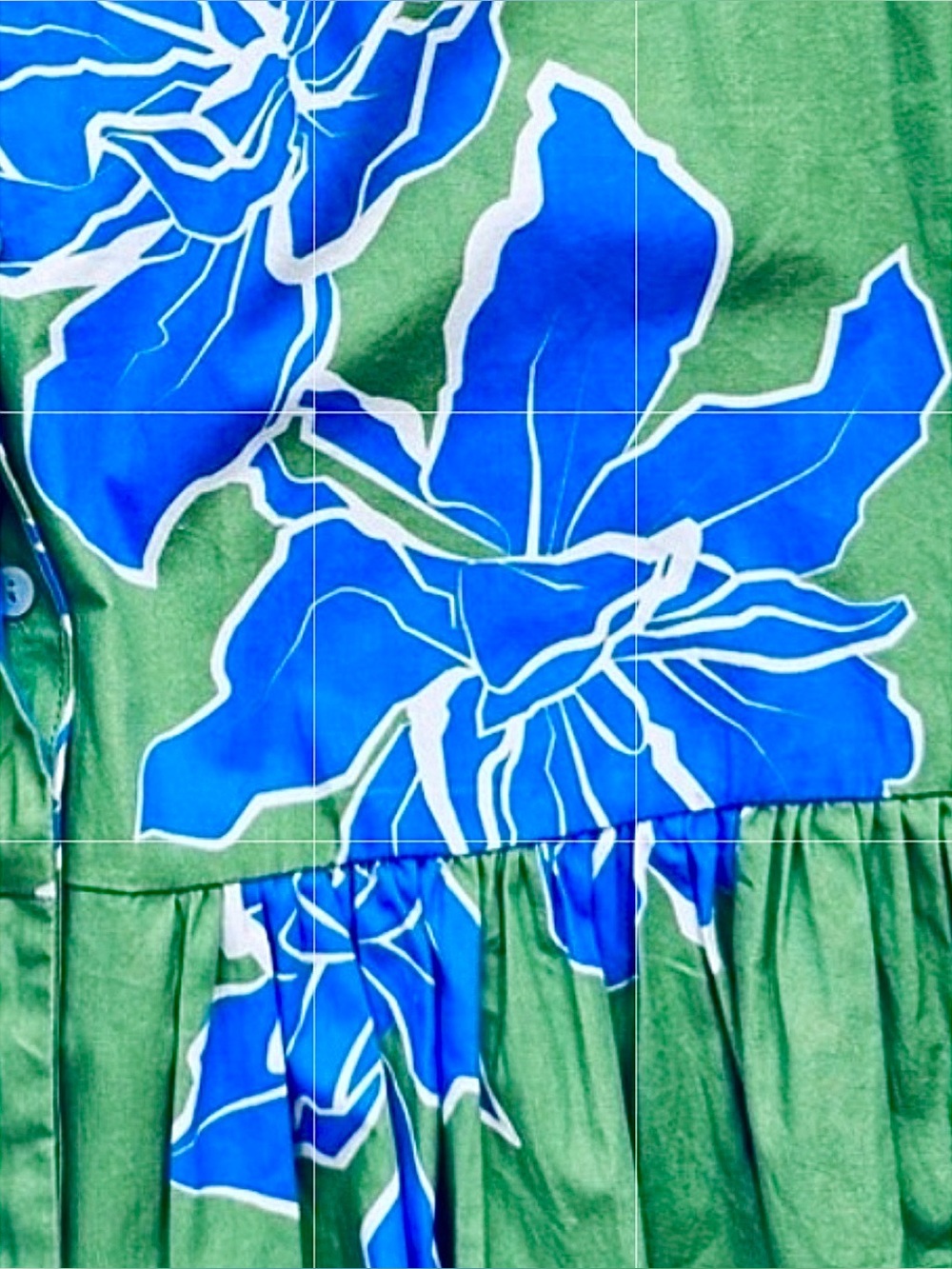 Hutch Floral Button Front Cotton Mini Dress Green Blue Size Small - Picture 3 of 9